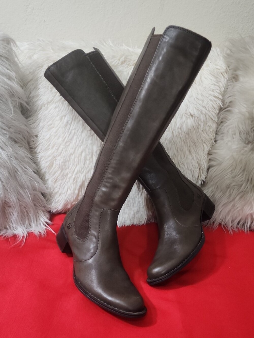 Born Valentina Knee-High Leather Riding Boots - Dark Brown